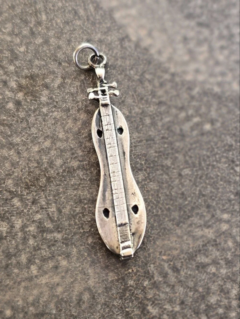 RARE special artisan solid 925 sterling silver Appalachian mountain dulcimer